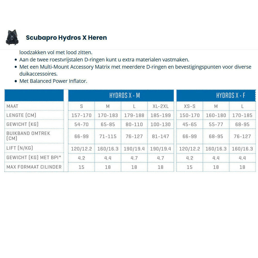 Scubapro: Hydros X BCD men