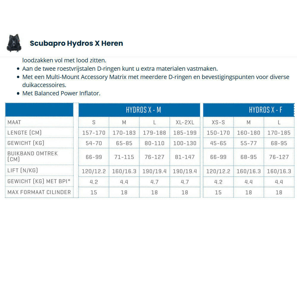 Scubapro: Hydros X BCD women